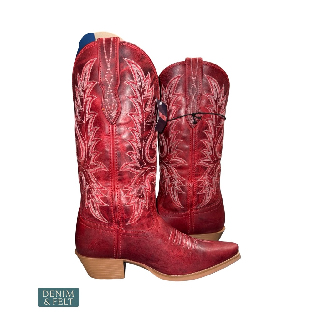 NEW Durango Shyloh Crimson Red Western Boots Snip Toe Cowgirl Rodeo Statement - Picture 11 of 16